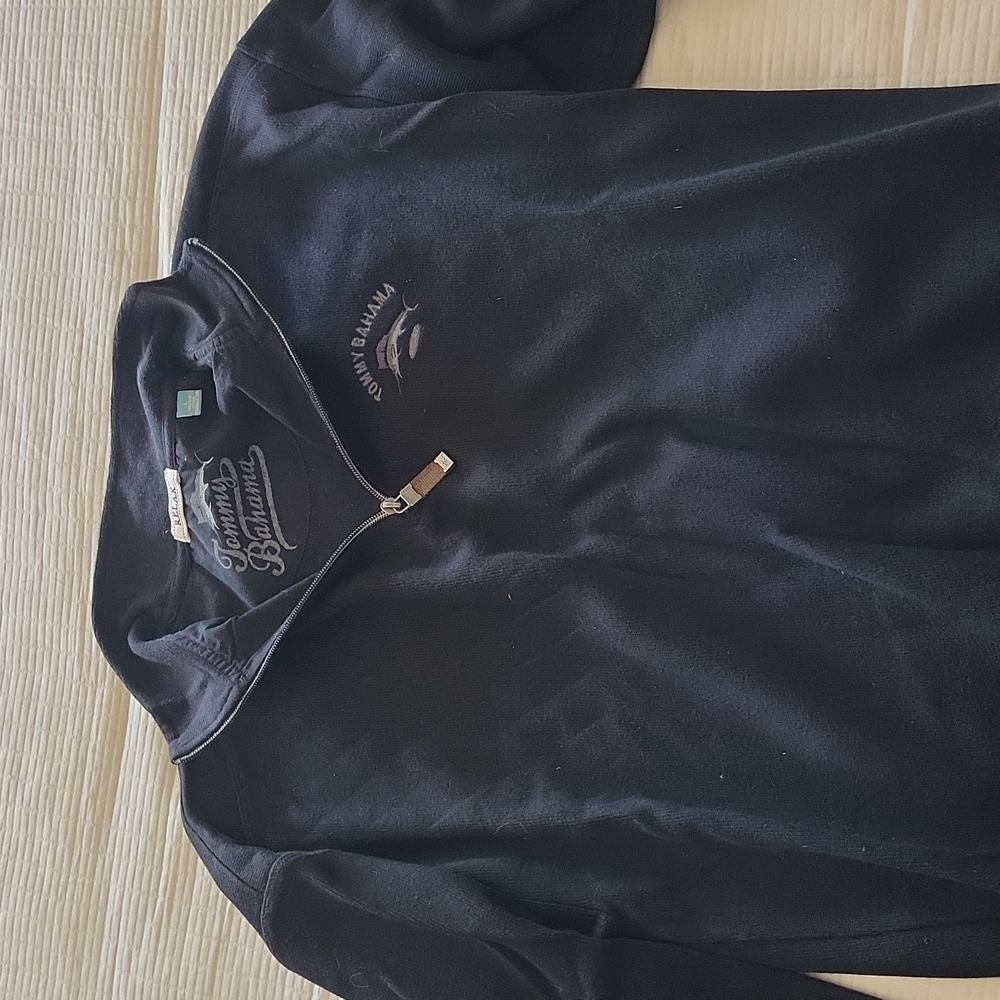 Tommy Bahama Black Quarterzip Large
